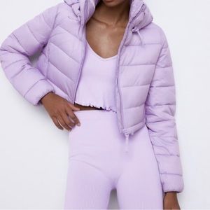 Cropped puffer lavender